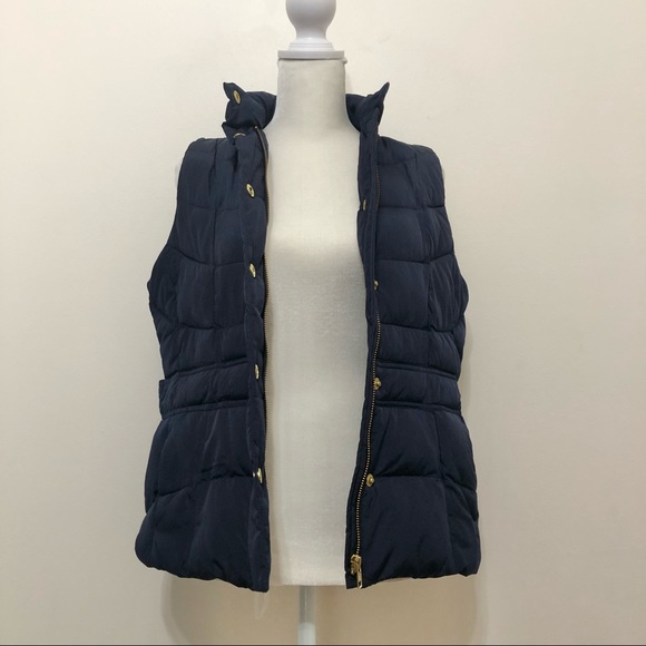 Crown & Ivy Navy Puffer Jacket Vest - Picture 4 of 8